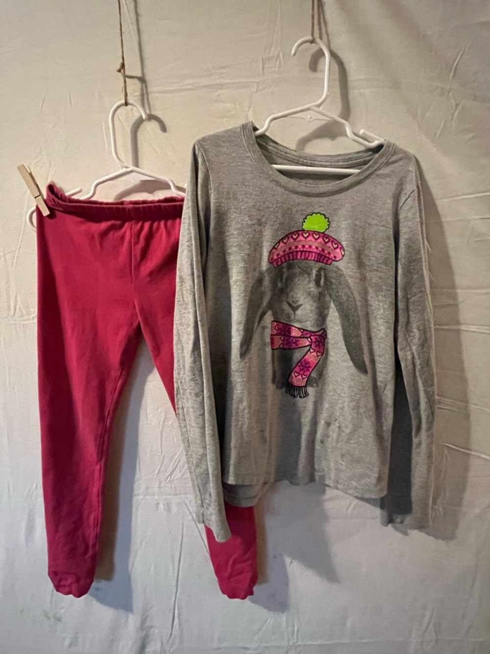 Hanes Gray Top with Pink Logo Print